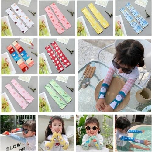 Children Uv-Proof Arm Sleeve Outdoor Sport Beach Playing Sun Protection Ice Silk Sleeve For Girls Boys Cooling Arm Sleeve