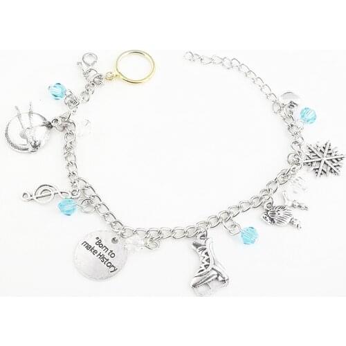 Drop shipping YURI on ICE Charm wristlet Bracelet & Bangles Skate Figure Skating snow JEWELRY