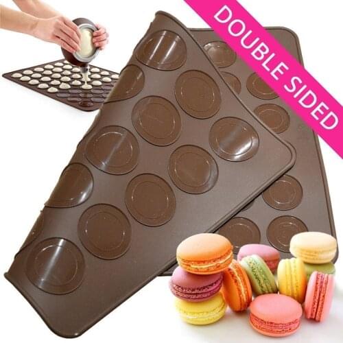 Double Side 48/30 Capacity Silicone Macarons Mat Macaron Baking mold Baking Liner