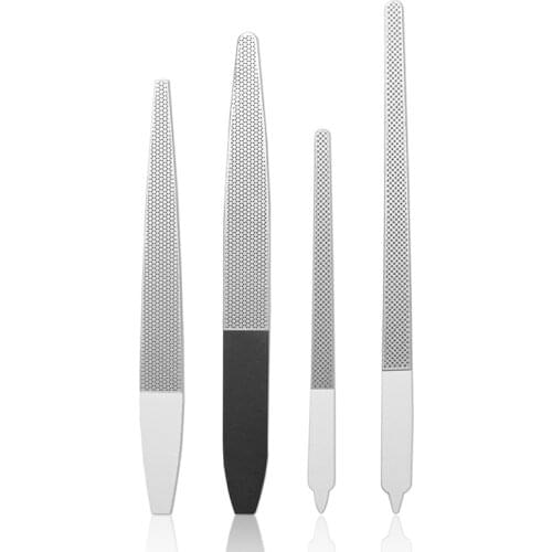 Double Side Stainless Steel Pedicure file toe Care Nail File Buffer Grinding Cuticle Pusher Polish Acrylic Gel Manicure Tool