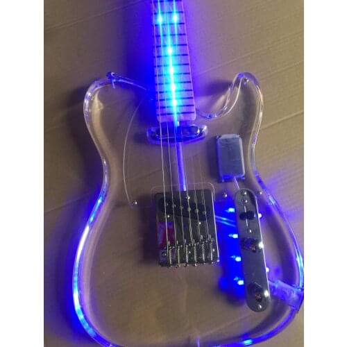 Electric guitar / acrylic blue LED TL high end Guitar / customizable Chinese electric guitar