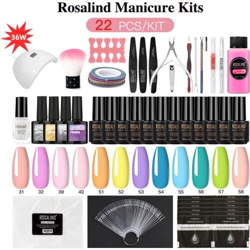 Gel Nail Polish Kit with LED Nail Dryer Lamp Full Set Nail Polish Set Manicure Tool Home DIY Professional Salon Nail Art