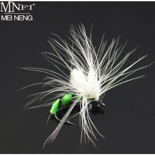 MNFT 6PCS 11# Pure White Wing Nymph Pheasant Hand Made Fly Fishing Flies Fishing Hook Dry Fly Lures
