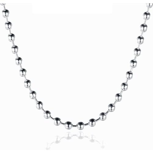 3MM Pearl Chain Necklaces Classic Fashion 925 Sterling Silver Jewelry Accessories Fit Pendant Charm Bijoux Gift for Men Women