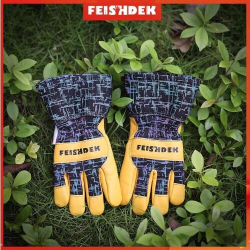 Kids Gardening Work Gloves for Winter Wear Resistance Safety Protection with Genuine Leather Elastic Waist 3M Thinsulate Lining