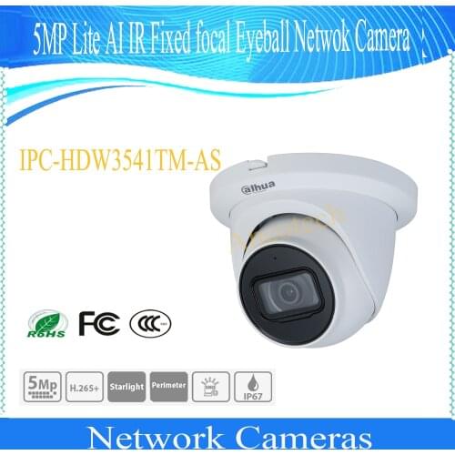Dahua CCTV camera 5MP IR Fixed focal Eyeball WizSense Network Camera IPC-HDW3541TM-AS