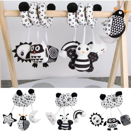 Hanging Animal Crib Hanging Toys Spiral Infant Baby Rattles Decoration Cartoon Bell Plush Stroller Car Seat Bed Hanging Gift