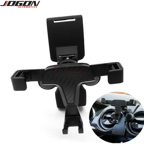 Carbon Fiber Look Gravity Phone Holder Mount Stand Air Vent Outlet Dashboard Universal Phone Support For Ford Mustang 2015 -2019