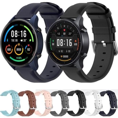 For Xiaomi Mi Watch Strap Genuine Leather Band 22mm Watch Band Bracelet Watchband Wristband Mi Watch Color ремешок Amazfit GTR 2