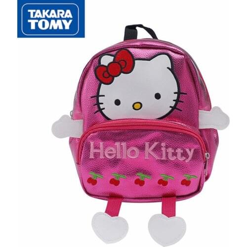 TAKARA TOMY Cartoon Hello Kitty Kindergarten Backpack Simple Anti-lost Comfortable Sequins Childrens Cute School Bag Travel Bag