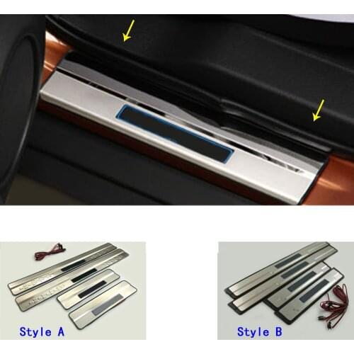 Car Styling Outside LED Light Threshold Article Lamp Door Plate Panel 4pcs For Nissan X-Trail XTrail T32/Rogue 2014 2015 2016
