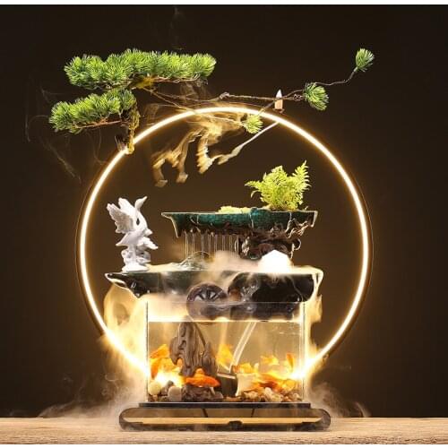 Backflow Electric Incense Burner Light Kit 220v Waterfall Aroma Stove Incense Cones Fish Tank Insiensos Quemador Room Ornaments
