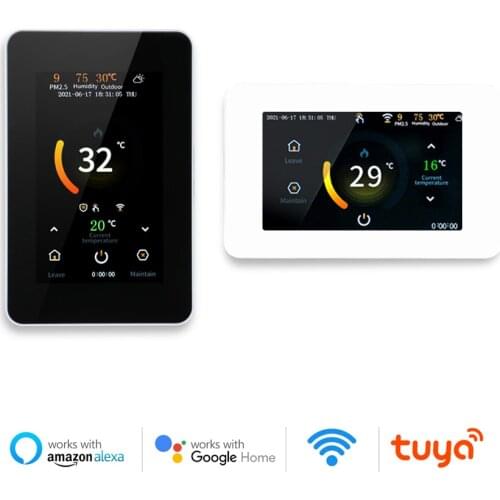 Tuya WiFi Smart Thermostat, Heating Temperature Controller with Celsius/Fahrenheit LED Touch Screen Work with Alexa Google Home