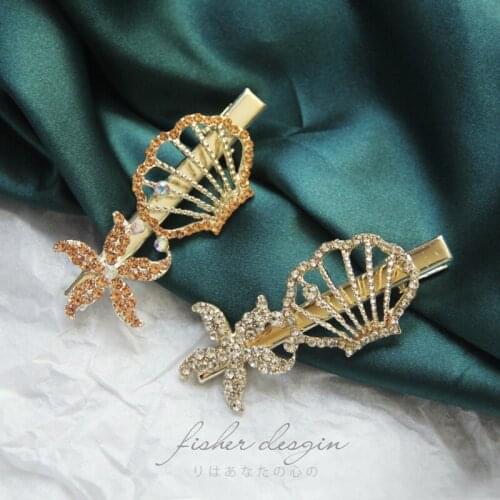 Ins starfish pearl full diamond hairpin jewelry net red female hair accessories bangs broken hair forest fairy side clip