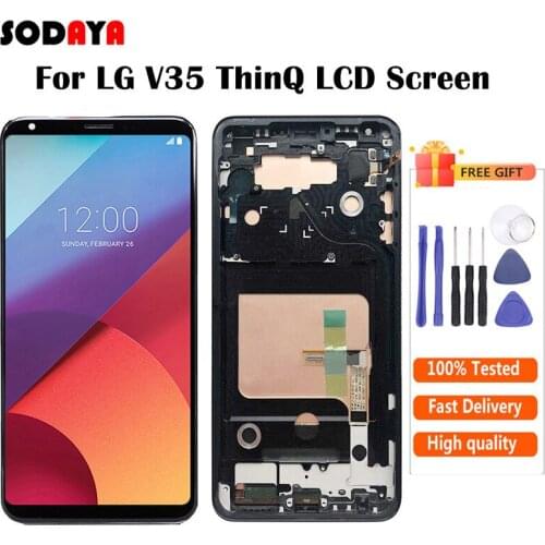6.0'' For LG V35 ThinQ LCD Display Touch Screen Digitizer Assembly With Frame For LG V30+ V30 Plus LCD Free Shipping