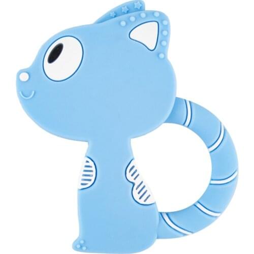 10pcs Baby Silicone Teethers BPA Free Cartoon Cat Cute Animal Teething Pendant Necklace Accessories Infant Chew Toys