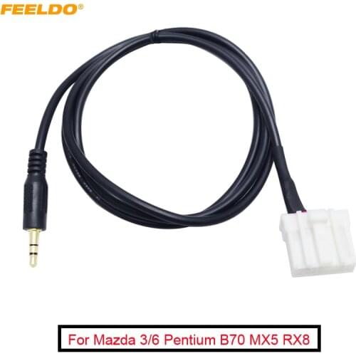 FEELDO 1PC Car 3.5mm AUX Audio CD Interface Adapter Cable For Mazda 2 3 5 6 2006-2013 High Quality #FD-1623