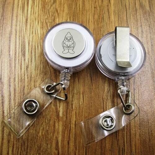 Gnome ID Badge Reel gift for him/her friend family retractable recoil id badge holder work fun