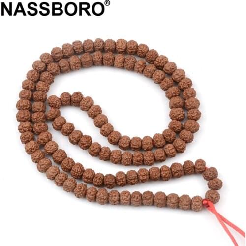 Buddhist Rudraksha Beads Jewelry Making Mala Prayer 108Pcs Bodhi Bead Stone Tibetan Buddhism Bracelet Chakras Meditation