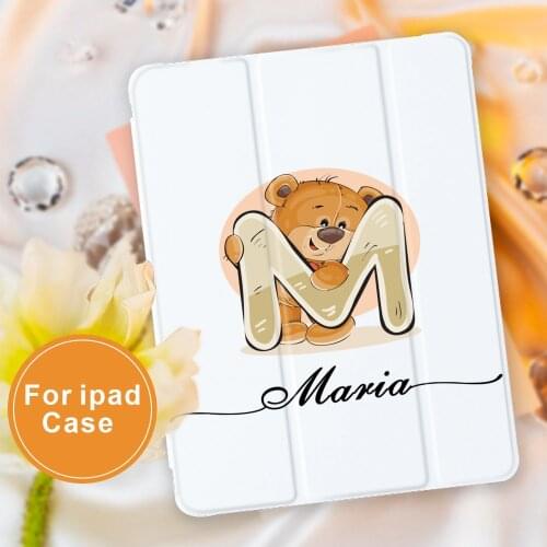 Custom Name For ipad Cute Little Bear For 10.9 inch Air 4 2020 5th 6th 10.2 inch 8th Generation 12.9 inch Pro 2018 Mini 4 5 Case