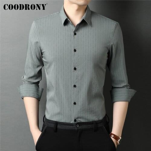 COODRONY Men's Striped Shirts