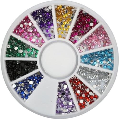 Colored Resin Rhinestone Turntable Craft Decoration FlatBack Cabochon Embellishments For Scrapbooking Accessories Nail Art DIY