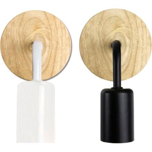 E27 110V 220V Wthie Wood Light Industrial Decor Retro Sconce Bedside Wall Lamp Lampara Vintage Lighting Fixture