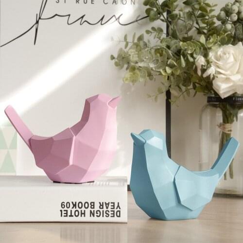GEOMETRY BIRDS MONEY BANKS STATUE ORIGAMI ANIMAL PIGGY BANK RESIN CRAFTWORK HOME DECORATION ACCESSORIES FOR LIVING ROOM 2989