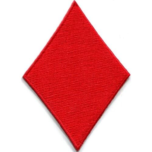 Hot! Red diamond suit playing cards biker retro poker applique iron-on patch (Size is about 5 * 7 cm)