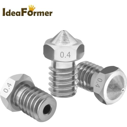 1pcs V5/V6 Hardened Steel Die Steel Nozzle 0.4mm M6 Threaded For 1.75mm Filament E3DV6 J-Head 3D Printer Parts
