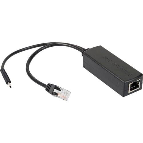 IEEE 802.3af Micro USB Active PoE Splitter Power Over Ethernet 48V To 5V 2.4A for Tablet Dropcam or Raspberry Pi