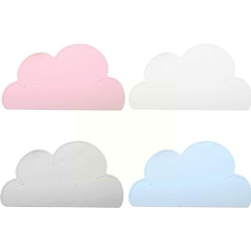 Cloud Shape Placemat Kids Plate Mat Food Grade Silicone Pad Gadget Insulation Kitchen Table Clean Easy Waterproof Heat Non- W2D8