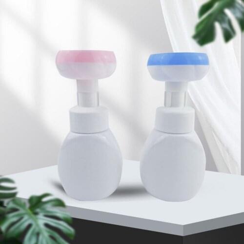 250ml Soap Bottle Foaming Lotions Refillable Bottle TPE Flower Pump Head Lotions Shampoo Refillable Glass for Home