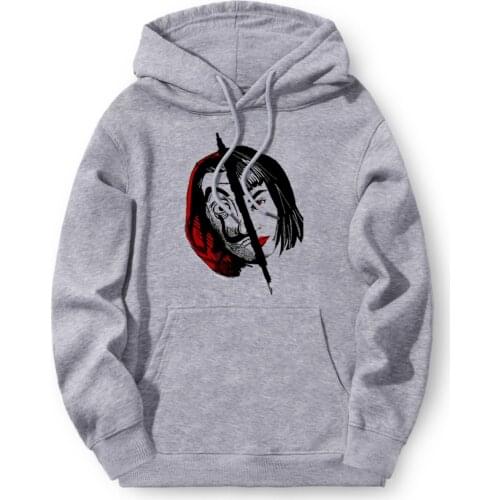Casual La casa de papel Hooded Sweatshirts Men Winter Autumn Tracksuits Punk Clothes Long Sleeve Hoodies Black Moletom Masculino