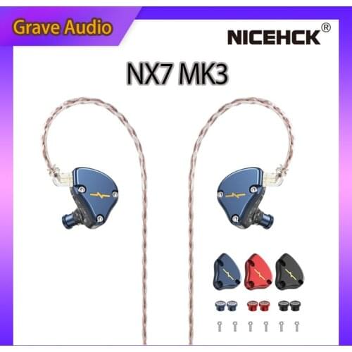 Newest NiceHCK NX7 MK3 IEM 7 Driver Units HIFI Earphone Upgraded 4BA+Dual CNT Dynamic+Piezoelectric Hybrid Replaceable Facepanel