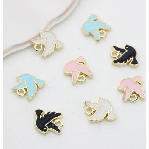 Zinc Alloy Enamel Charms Mini Birds Peace Dove Charms Pendant 10mm 30pcs/lot For DIY Jewelry Making Find Accessories
