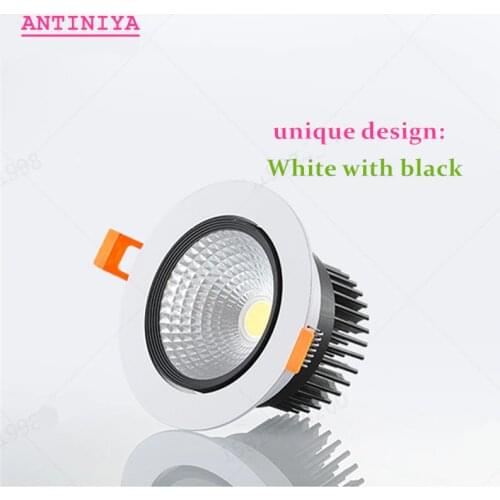 Dimmable round recessed LED Downlights 5W 7W 9W 12W 15W 18W COB LED Ceiling lamp Spot lights AC110-220V LED Indoor Lighting