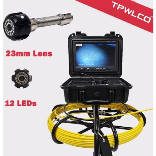 20Meter Cable Industrial CCTV Endoscope 9'' LCD Monitor Drain Pipe Video Inspection Camera Borescope 23mm Camera Head