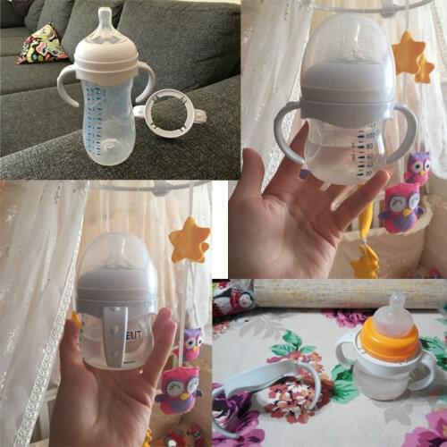 Brand New 2019 Bottle Grip Handle for Avent Natural Wide Mouth PP Glass Baby Feeding Bottles Baby Bottle Accessories