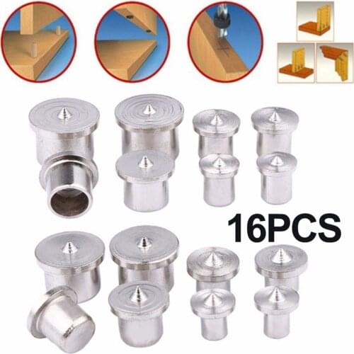 16pcs Dowel Pins Center Point Drill 6mm 8mm10mm 12mm Woodworking Dowel Tenon Center Drill For Woodworking Solid