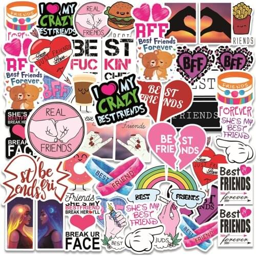 10/30/50PCS Best Friend Friendship Stickers Laptop Guitar Luggage Fridge Phone Waterproof Graffiti Sticker Decal Kid Classic Toy
