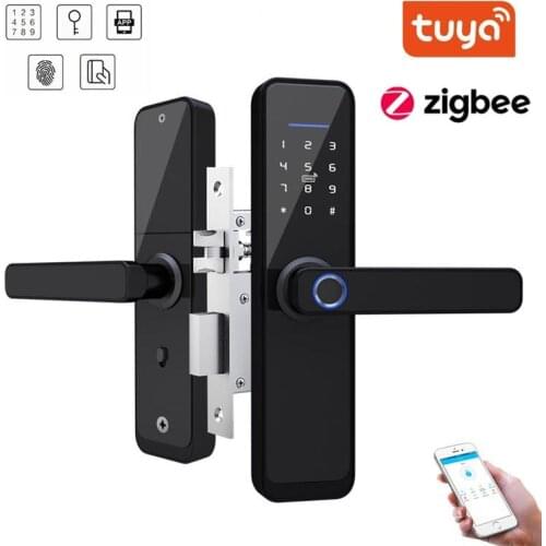 Zemismart Tuya Zigbee Smart Fingerprint Lock Security Intelligent Smart Lock Password RFID Unlock Smart Life Control for Hotels