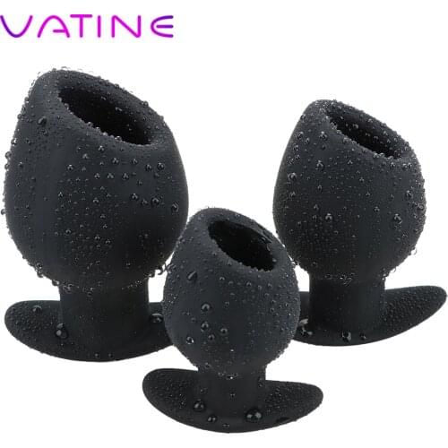 VATINE Sex Toys For Women Men Anal Plug Sex Tools For Couples Hollow Silicone Enema Anal Dilator Butt Plug Vagina Speculum