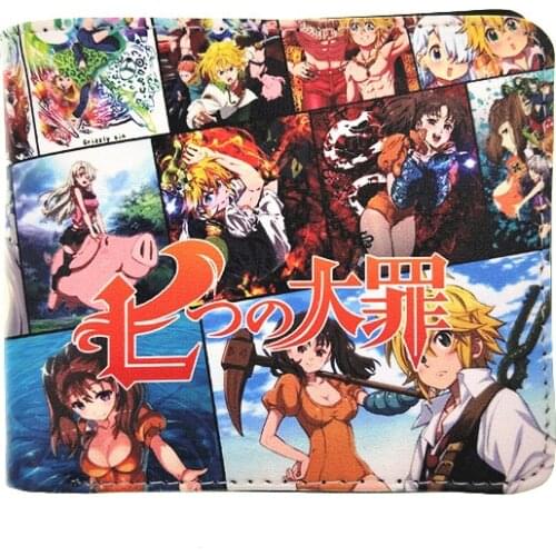 Anime The Seven Deadly Sins/Bungo Stray Dogs quality leather wallets cartoon card holders