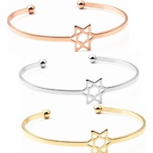 Love knotted couple bracelet rose gold open bracelet six-star female wild temperament fashion jewelry star bangler for women