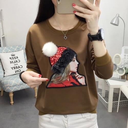 Cartoon Women Sweatshirt Patchwork Long Sleeve Plus Size Woman Pullovers Sudaderas Mujer 2021 Spring Autumn Womens Sweat Femme
