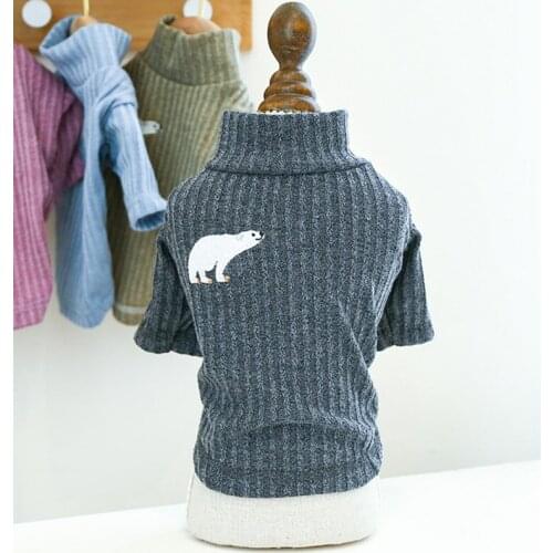 A Autumn Dog Clothes Winter Warm Puppy Pet Cat Clothes Sweater Jacket Coat Turtleneck Bottoming Shirts For Small Dogs Chihuahua