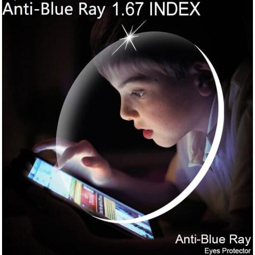 COOL KIDS Lens 1.67 Prescription Lenses Aspheric 1.67 Anti Blue Blocking High Index Lenses For Glasses 1 pair