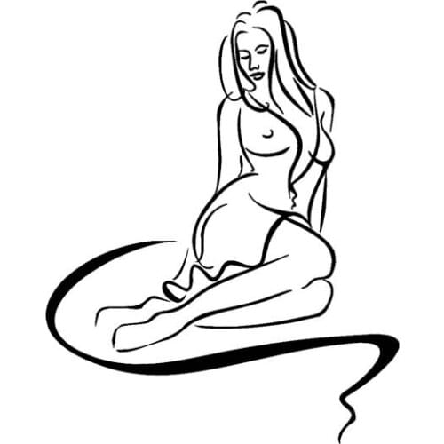 11.3*14.1CM Artistical Abstract Sexy Girl Fashion Cool Style Car Sticker Black/Silver Vinyl Decal Silhoutte Design C20-0998