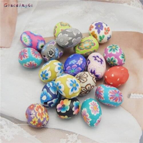 20pcs 15mm Spacer Beads Oval polymer clay beads Bracelet earrings Crafts For Jewelry Making DIY Handmade Bracelets Accessories